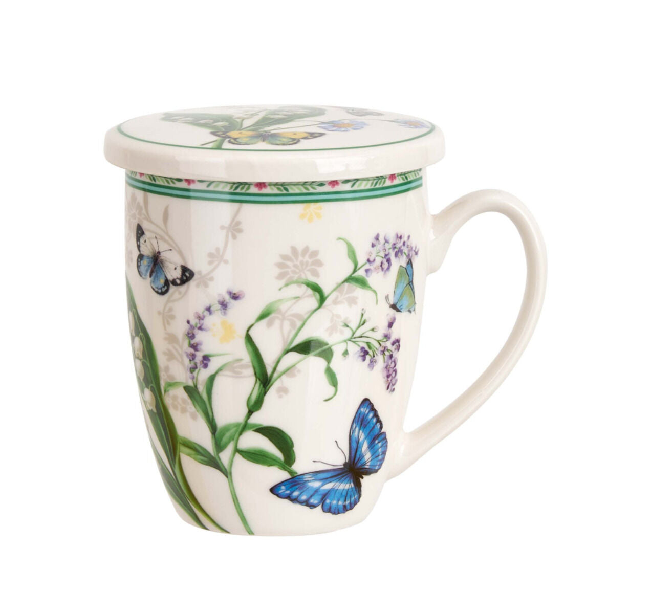 DUO Becher FLOWER DREAM, 360 ml, mit Teesieb und Deckel, New Bone China Porzellan – Bild 2