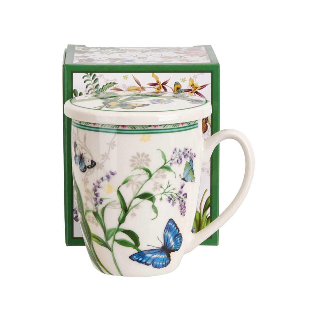 DUO Becher FLOWER DREAM, 360 ml, mit Teesieb und Deckel, New Bone China Porzellan – Bild 4