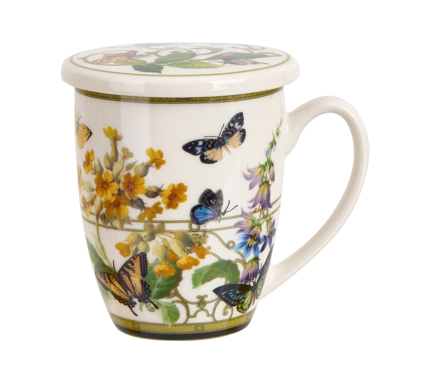 DUO Becher FLORAL RHAPSODY, 360 ml, mit Teesieb und Deckel, New Bone China Porzellan – Bild 3
