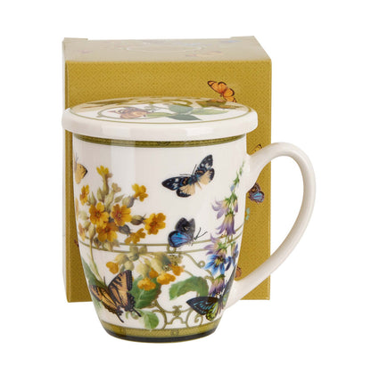 DUO Becher FLORAL RHAPSODY, 360 ml, mit Teesieb und Deckel, New Bone China Porzellan – Bild 2