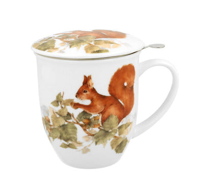 DUO World of Animals Eichhörnchen (Squirrel) 400 ml Becher mit Teesieb New Bone China Porzellan – Bild 2