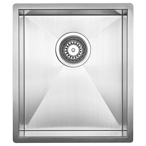 Lavabo KUBUS 340 Edelstahlspüle mit Ab- und Überlaufgarnitur mit Handbetätigung / Ausschnittmaß: 360 x 420 mm /…