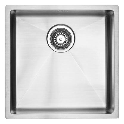 Lavabo KUBUS 400 soft Edelstahlspüle mit Raumsparventil / Ausschnittmaß: 420 x 420 / Spüle / Lavabo / Designspüle