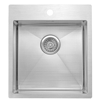 Lavabo KUBUS 440 soft Edelstahlspüle mit Raumsparventil / Ausschnittmaße: 420 x 480 / Spüle / Lavabo / Designspüle