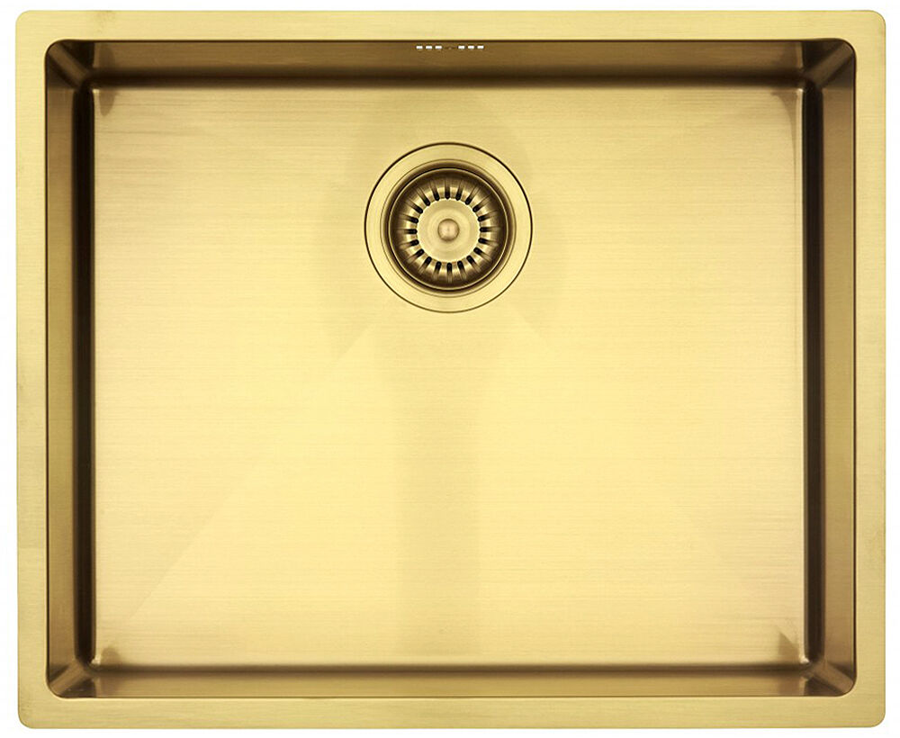 LAVABO Spüle KUBUS 500 soft in GOLD / SAND - Ausschnittmaße: 515 x 415 / Edelstahlspüle