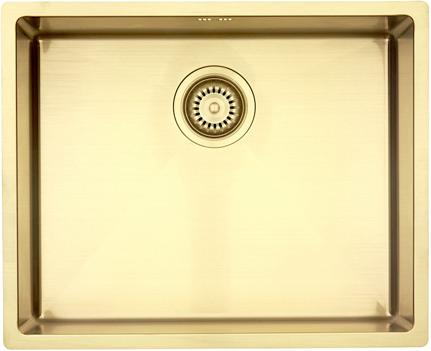LAVABO Spüle KUBUS 500 soft in MESSING massiv / Ausschnittmaße: 520 x 420 mm