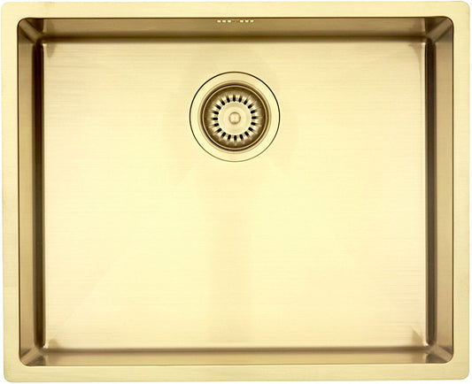 LAVABO Spüle KUBUS 500 soft in MESSING massiv / Ausschnittmaße: 520 x 420 mm