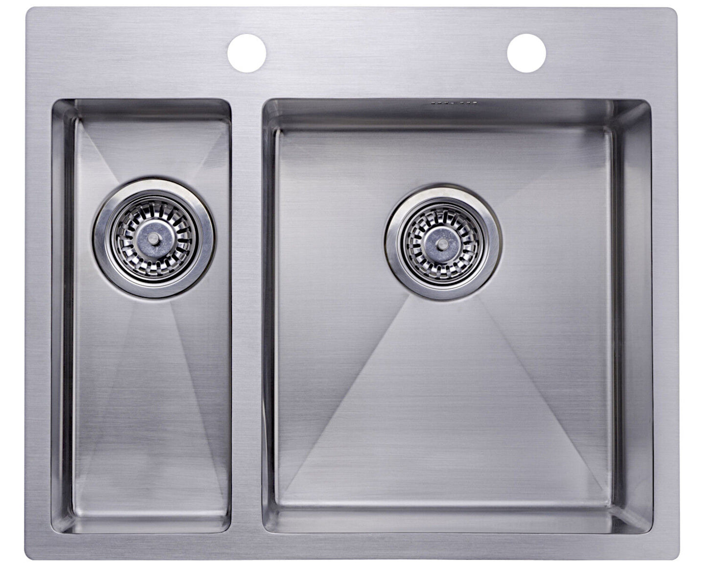 Lavabo KUBUS 591 soft Edelstahl Spüle inkl. Drehexcenter / Ausschnittmaße: 560 x 470 / Designspüle