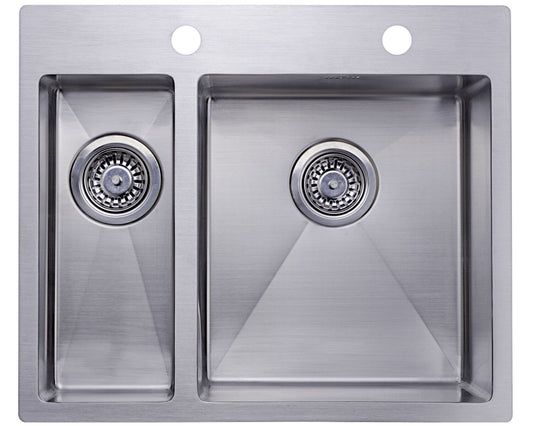 Lavabo KUBUS 591 soft Edelstahl Spüle inkl. Drehexcenter / Ausschnittmaße: 560 x 470 / Designspüle