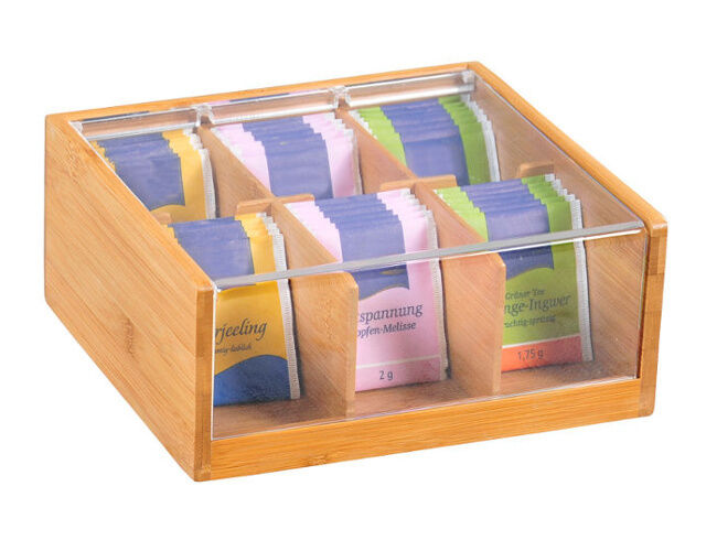 KESPER Tee-Box mit 6 Fächern / Teebox / Teebeutel Box / Teebeutel Aufbewahrung