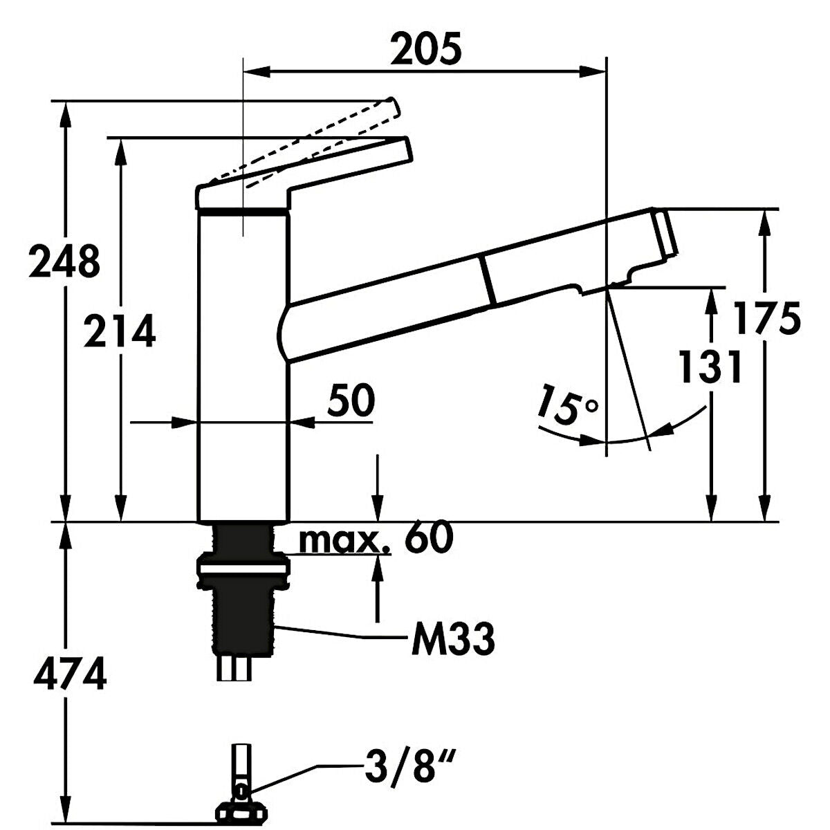 KWC Armatur FIT 2 mit schwenkbarem Brauseauslauf / Küchenarmatur / Einhebelmischer – Bild 2