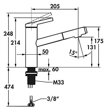 KWC Armatur FIT 2 mit schwenkbarem Brauseauslauf / Küchenarmatur / Einhebelmischer – Bild 2