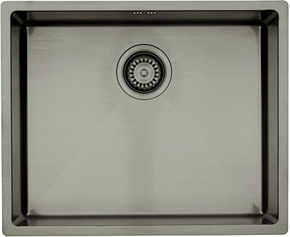 Lavabo Spüle KUBUS 500 soft in GUNMETAL - Ausschnittmaße: 515 x 415 / Edelstahlspüle