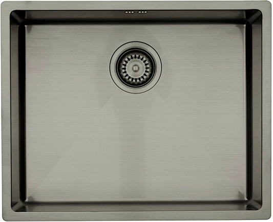 Lavabo Spüle KUBUS 500 soft in GUNMETAL - Ausschnittmaße: 515 x 415 / Edelstahlspüle