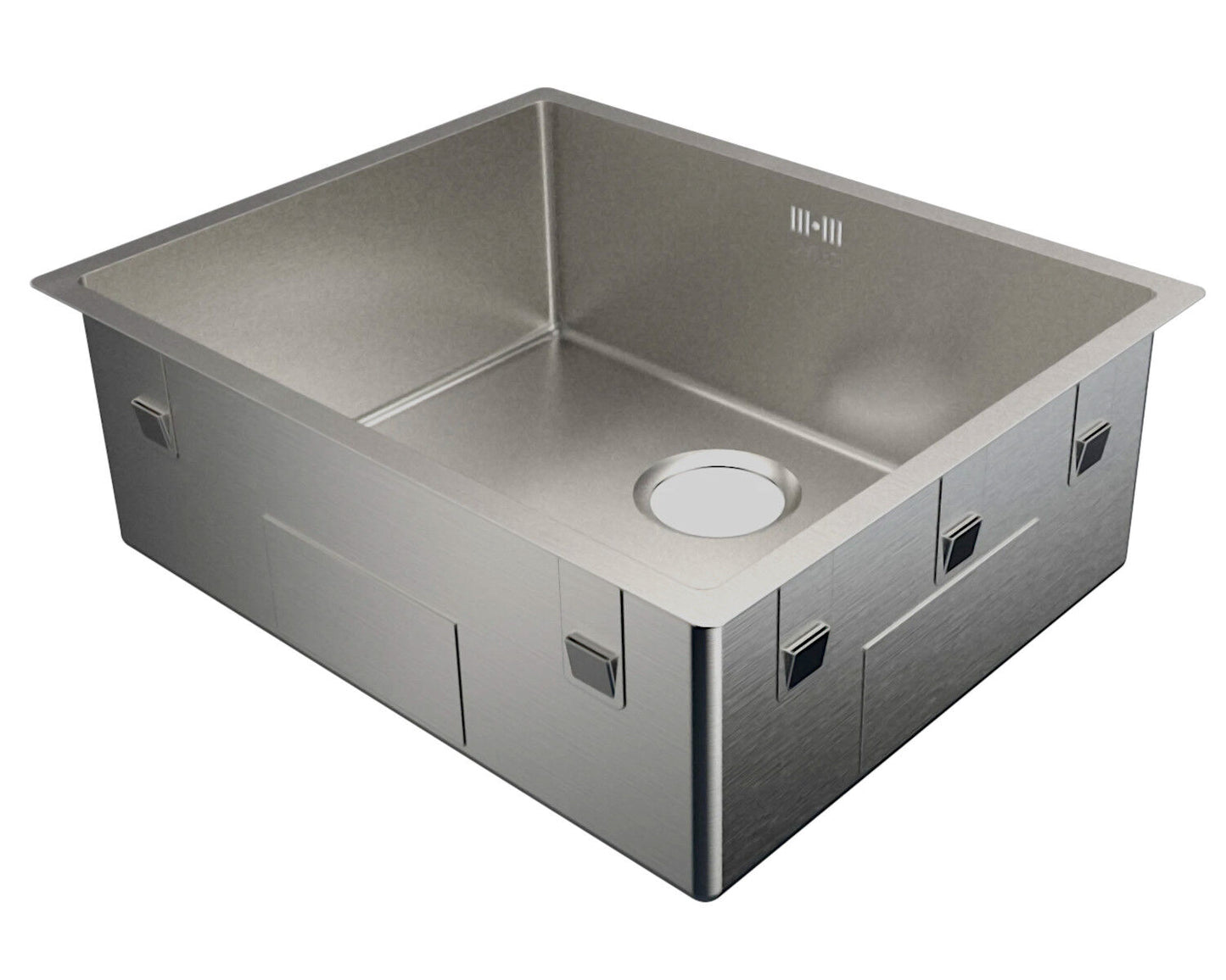 Lavabo KUBUS 500 soft Edelstahlspüle mit Raumsparventil / Ausschnittmaße: 515 x 415 / Spüle / Lavabo / Designspüle – Bild 3