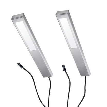 LED 46 Piccolo Set bestehend aus 2 Leuchten aus Edelstahl in warmweiß und einem LED Netztteil / Unterbauleuchten /…