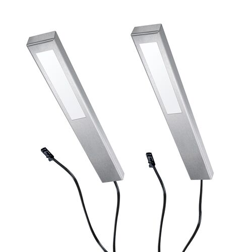 LED 46 Piccolo Set bestehend aus 2 Leuchten aus Edelstahl in warmweiß und einem LED Netztteil / Unterbauleuchten /…
