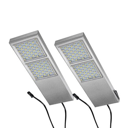 LED 92 Dino Set mit 2 Leuchten aus Edelstahl in warmweiß und LED Netzteil / Unterbauleuchten / Schrankleuchten /…
