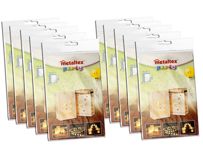 10er SET METALTEX 256620080 LICHTERTÜTEN - Sterne - 5 Stück / Stimmungsleuchten / Dekoleuchten