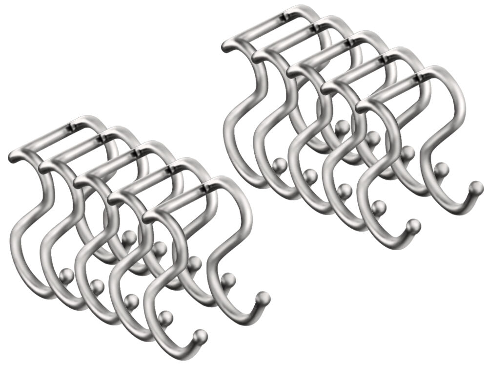 10er SET Kesseböhmer LINERO K 16 Doppel-Haken in EDELSTAHLFARBIG / Relingsystem / Funktionssäulensystem HighLine /…