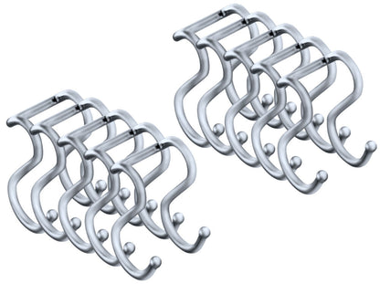 10er SET Kesseböhmer LINERO K 16 Doppel-Haken in CHROM matt / Relingsystem / Funktionssäulensystem HighLine /…
