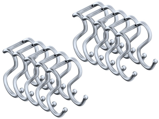 10er SET Kesseböhmer LINERO K 16 Doppel-Haken in CHROM matt / Relingsystem / Funktionssäulensystem HighLine /…
