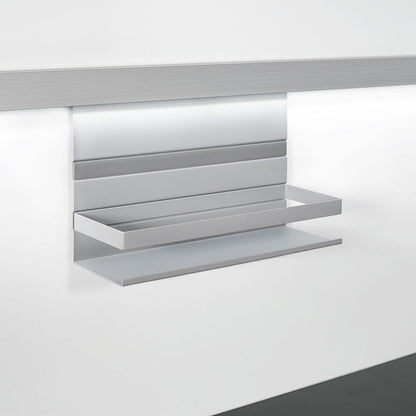 Linero MosaiQ Universalablage H 200 mm mit Rahmen Titan grau / Relingsystem / Kesseböhmer