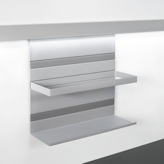 Linero MosaiQ Universalablage H 300 mm mit Rahmen Titan grau / Relingsystem / Kesseböhmer