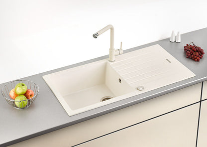 NABER Spüle ANGOLA 100L mit Drehexcentergarnitur verchromt / Auflagespüle / 60 cm Schrankbreite – Bild 3