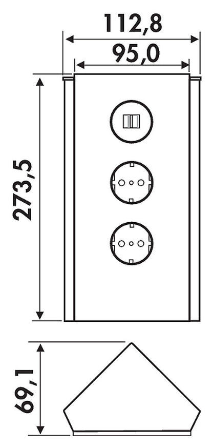 MIRA Eck Glas USB A Eck-Steckdose WEISS - 2-fach Schuko und 2-fach USB Charger / Steckdosen – Bild 2