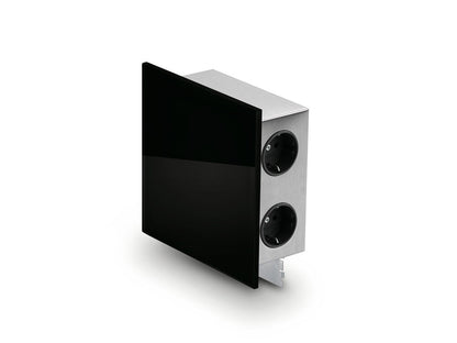 MIRA Quad Glas-USB Steckdosenelement SCHWARZ - Schuko 3-fach und 2-fach USB / Steckdosen / USB-Port – Bild 3