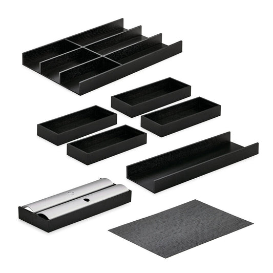 Modify Besteckeinsatz Set 1000, Esche schwarz / Besteckkasten-Set Holz