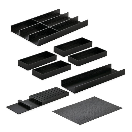Modify Besteckeinsatz Set 1200, Esche schwarz / Besteckkasten-Set Holz