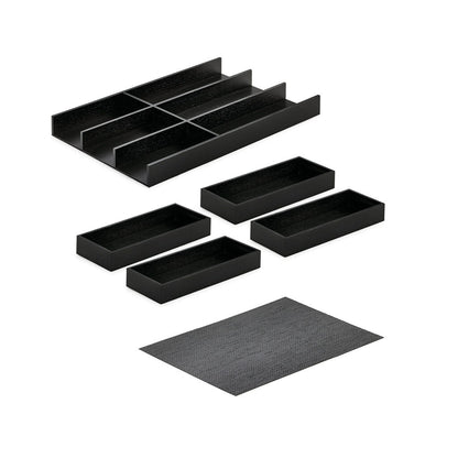 Modify Besteckeinsatz Set 800/900, Esche schwarz / Besteckkasten-Set Holz