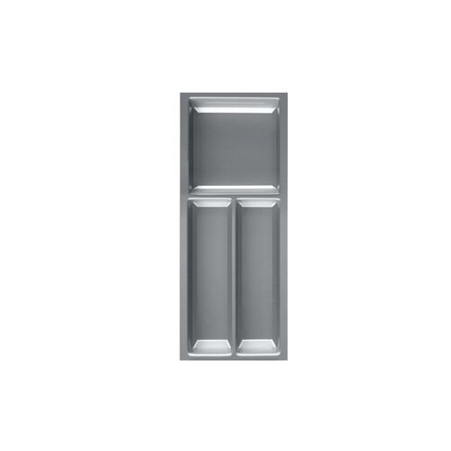 Besteckeinsatz MOVE Silbergrau, genarbt für 30er Schublade / Maße (BxT): 192 x 473,5 mm / Besteck-Einsatz / Einsatz / Besteckkasten / Schubladeneinsatz