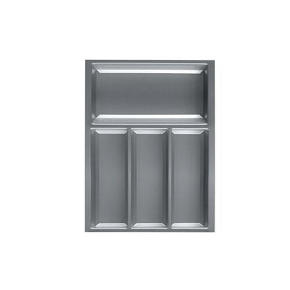 Besteckeinsatz MOVE Silbergrau, genarbt für 45er Schublade / Maße (BxT): 342 x 473,5 mm / Besteck-Einsatz / Einsatz / Besteckkasten / Schubladeneinsatz