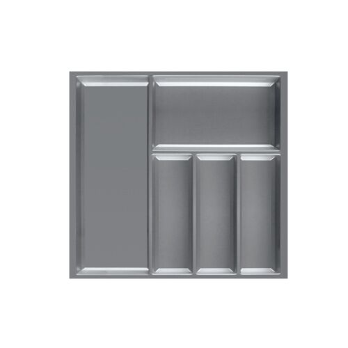 Besteckeinsatz MOVE Silbergrau, genarbt für 60er Schublade / Maße (BxT): 492 x 473,5 mm / Besteck-Einsatz / Einsatz / Besteckkasten / Schubladeneinsatz