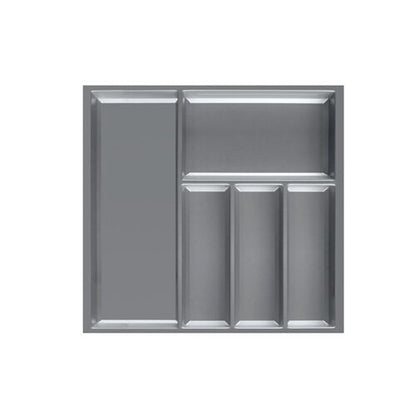 Besteckeinsatz MOVE Silbergrau, genarbt für 60er Schublade / Maße (BxT): 492 x 473,5 mm / Besteck-Einsatz / Einsatz / Besteckkasten / Schubladeneinsatz