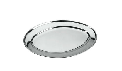 10er SET METALTEX Servierplatte 35 cm oval aus INOX / Edelstahlplatte / Platte