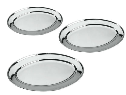 METALTEX Servierplatte oval INOX in verschiedenen Größen / Edelstahlplatte / Platte
