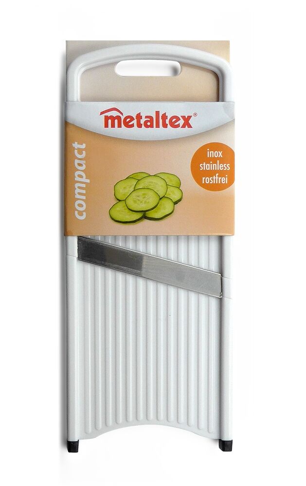 METALTEX 194537014 Mini-Gurkenhobel mit rutschfesten Gummifüßchen / Scheibenschneider