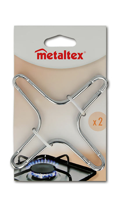 METALTEX 203302010 Gasherdaufsatz 2 Stück verchromt in Displayverpackung