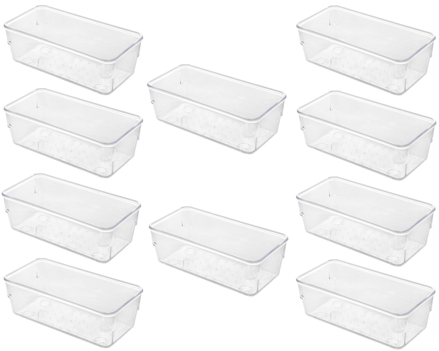 10er SET Metaltex Schubladen-Organizer SLIM SMALL ohne Deckel / Organisationsbox