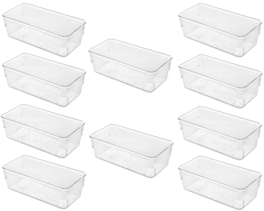 10er SET Metaltex Schubladen-Organizer SLIM SMALL ohne Deckel / Organisationsbox