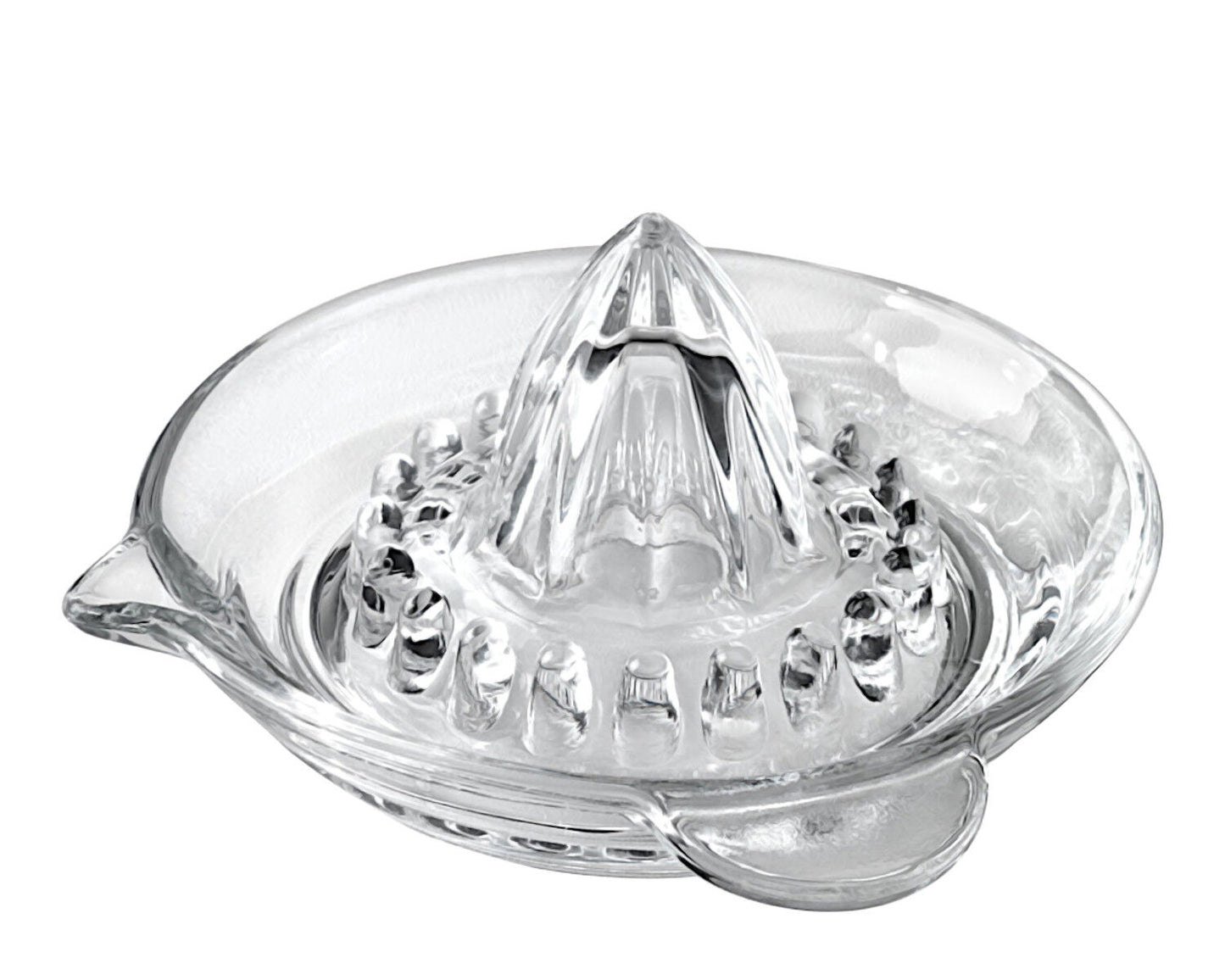 Metaltex Zitruspresse 242080000 aus Glas mit seitlichem Ausgießer und Griff / Zitronenpresse
