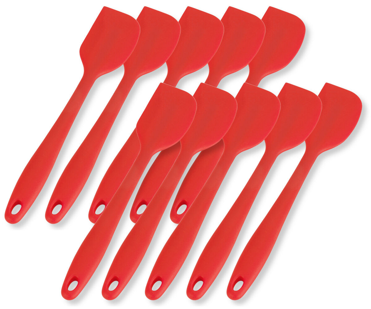 10er SET METALTEX CHROMOTHERAPY Silikon Teigschaber 21 cm - Rot