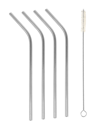 10er SET Metaltex 253181000 INOX Trinkhalme - geknickt - zu je 4 Stk. mit Reinigungsbürste / Strohhalme