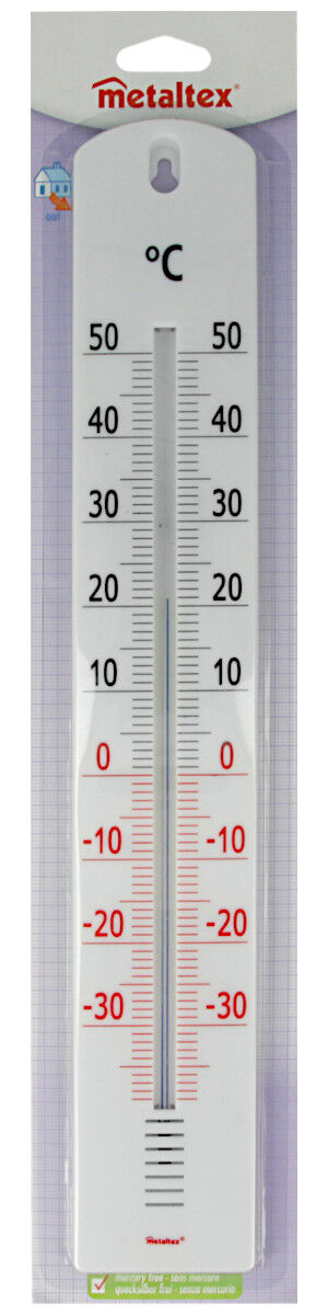 METALTEX großes Außenthermometer Quecksilberfrei mit Prismaglas