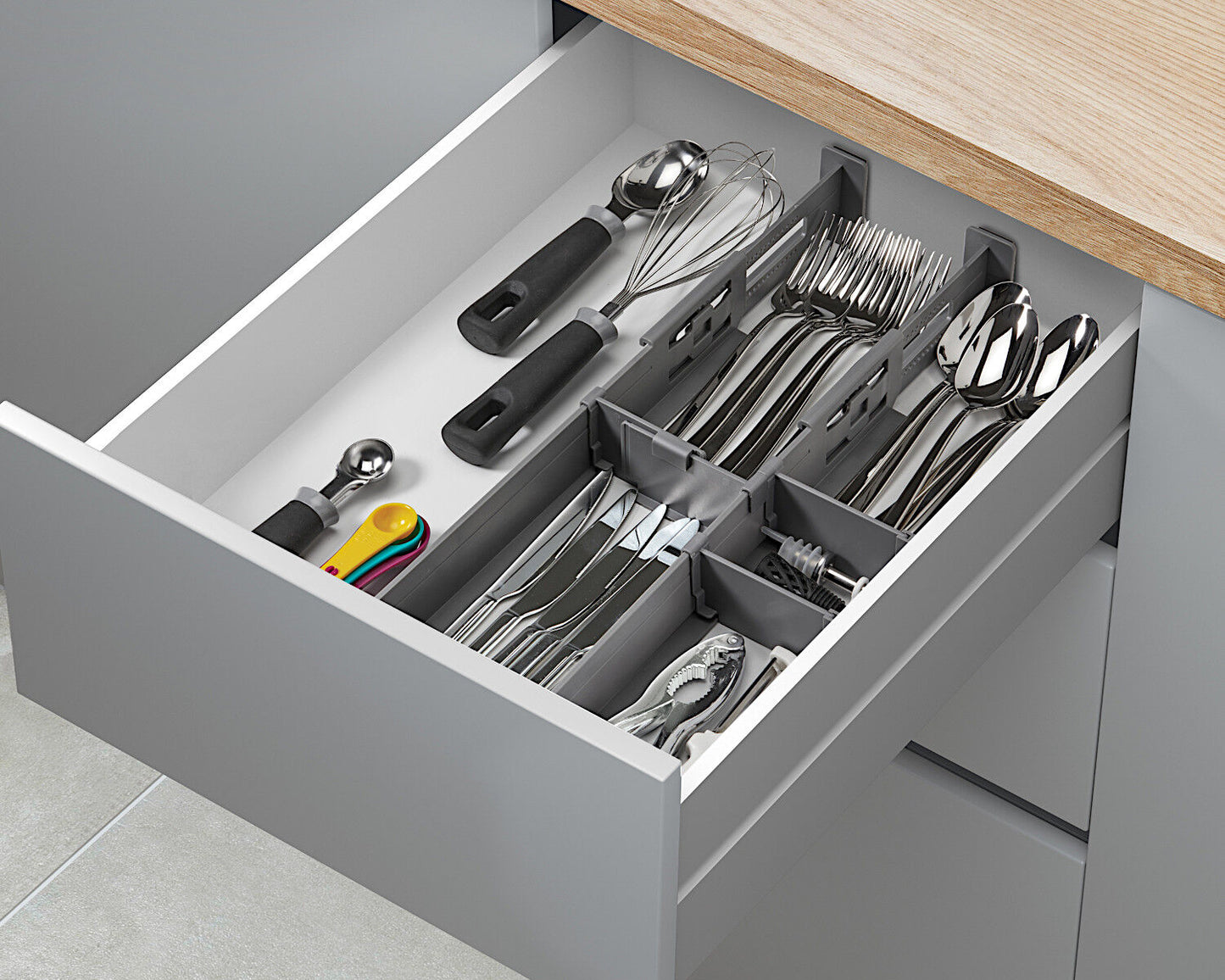 Metaltex Multi-Fit Schubladen-Organizer / Schubladenteiler