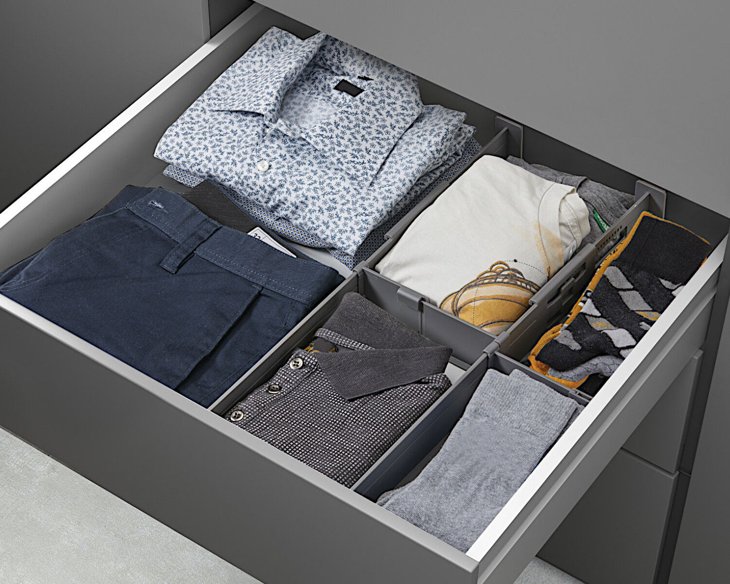 Metaltex Multi-Fit Schubladen-Organizer / Schubladenteiler
